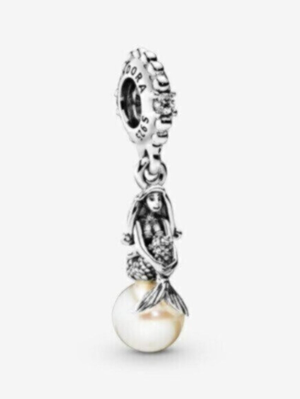 Pandora Silver Mermaid Pearl Dangle Charm